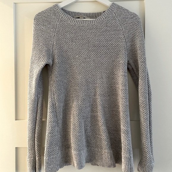 LOFT | Grey Knit Crossover Split Open Back Sweater XXS - Picture 1 of 3